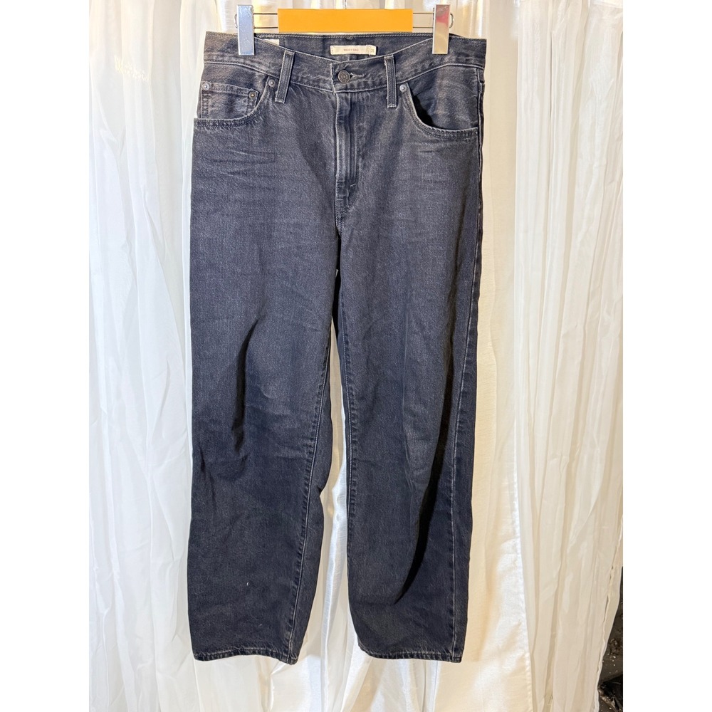 Levi's Baggy Dad Jeans Womens 26 Black Premium Wide Leg High Rise Denim